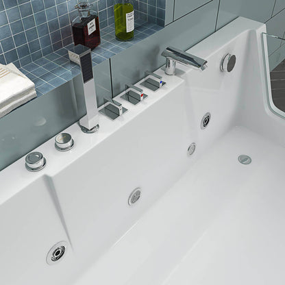 Whirlpool Badewanne mit Lichttherapie - 170 x 80 cm