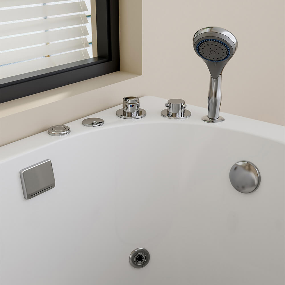 Seniorenbadewanne liegend mit Whirlpoolfunktion - 153 x 76 cm Rechts