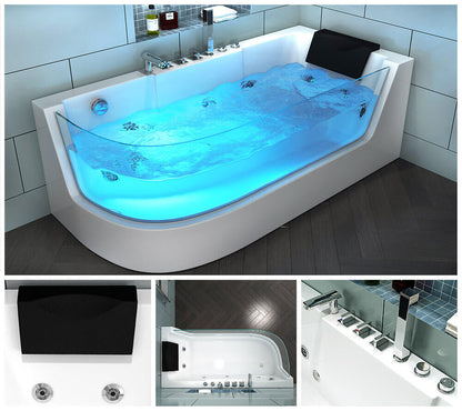 Whirlpool Badewanne mit Lichttherapie - 170 x 80 cm