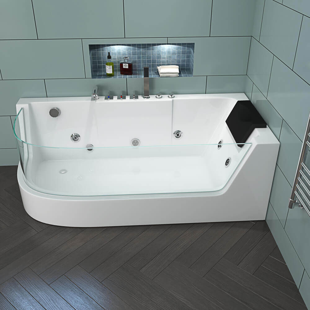 Whirlpool Badewanne mit Lichttherapie - 170 x 80 cm