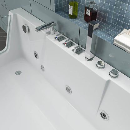Whirlpool Badewanne mit Lichttherapie - 170 x 80 cm