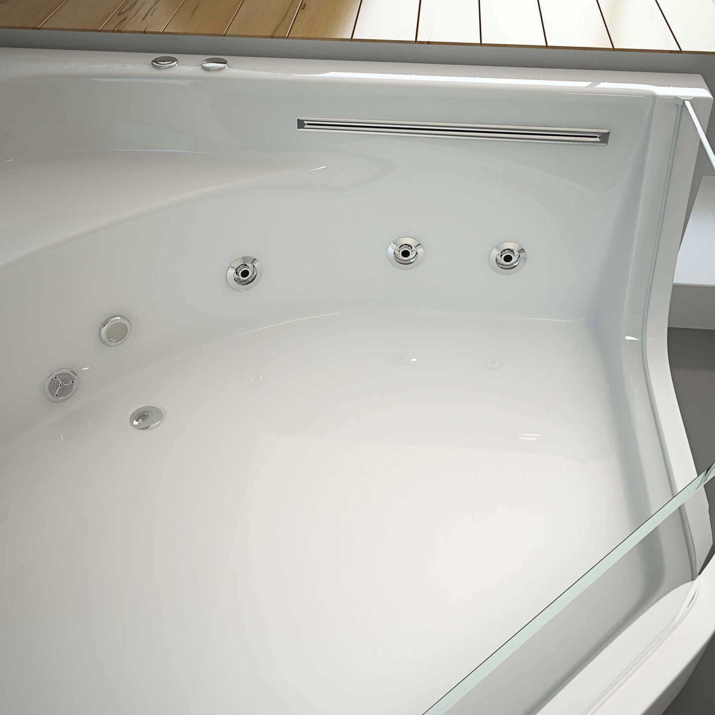 Whirlpool Badewanne mit Lichttherapie - 150 x 150 cm