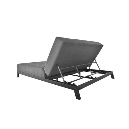 Sonnenliege für 2 mit verstellbarer Rückenlehne - 203 x 144 cm Anthrazit
