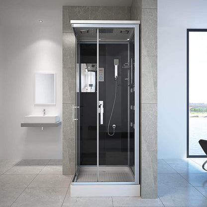 Duschkabine mit LED-Beleuchtung - 90 x 80 cm