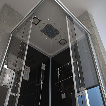 Duschkabine mit LED-Beleuchtung - 90 x 80 cm