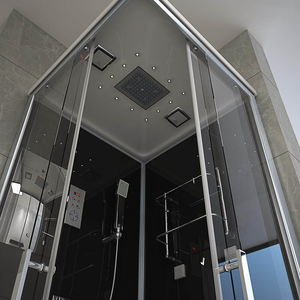 Duschkabine mit LED-Beleuchtung - 90 x 90 cm