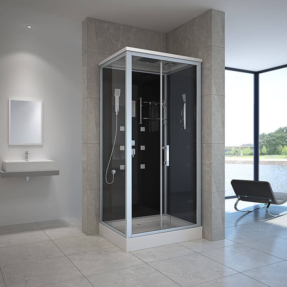 Duschkabine mit LED-Beleuchtung - 100 x 80 cm