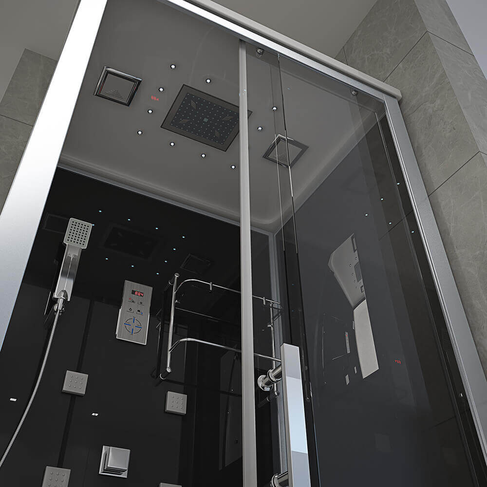 Duschkabine mit LED-Beleuchtung - 100 x 80 cm