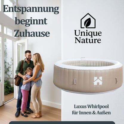 Outdoor Whirlpool inkl. Abdeckung - Ø208 cm 6 Personen Beton
