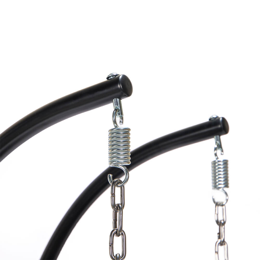 Polyrattan Hängesessel mit Regenabdeckung - Schwarz für 2 Personen