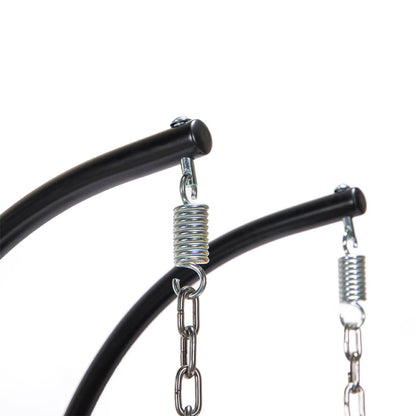 Polyrattan Hängesessel mit Regenabdeckung - Schwarz für 2 Personen