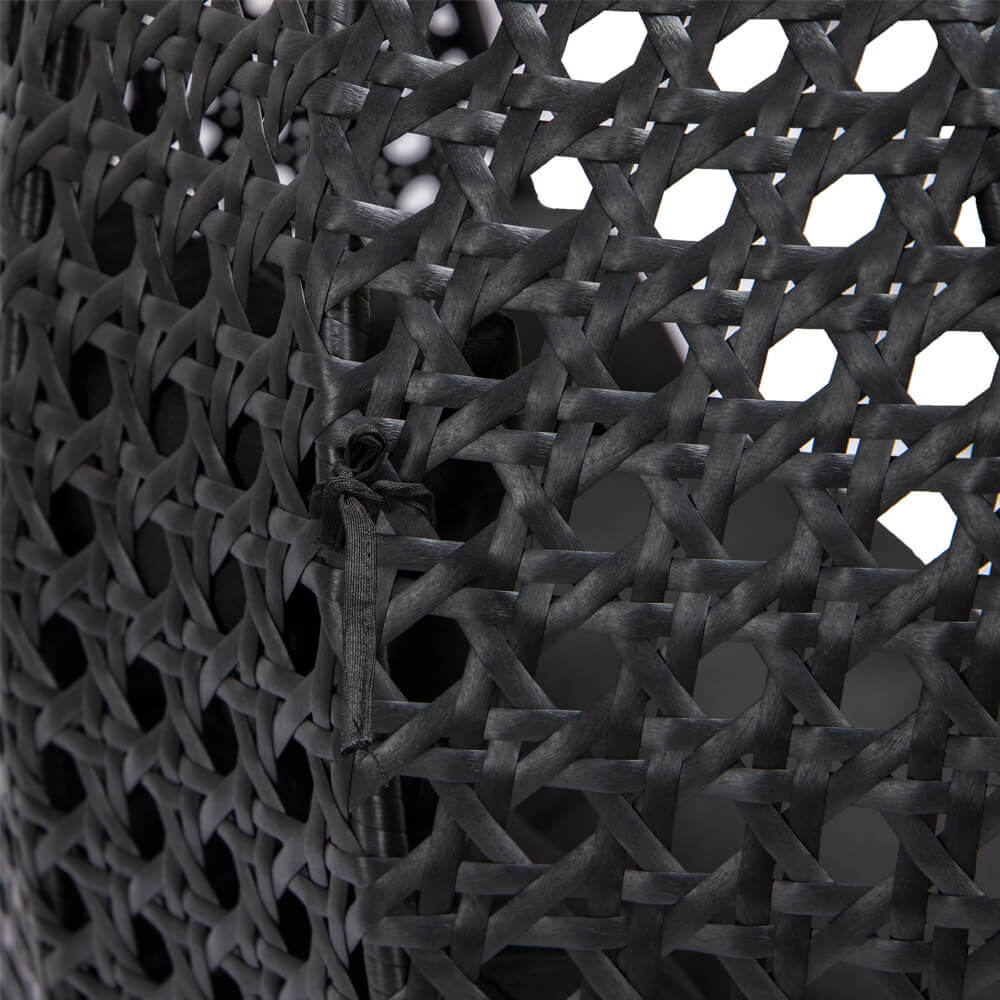 Polyrattan Hängesessel mit Regenabdeckung - Schwarz für 2 Personen