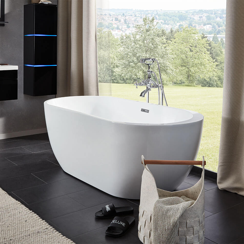 Freistehende Badewanne - 170 x 80 cm Weiß