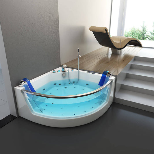 Whirlpool Badewanne mit Lichttherapie - 140 x 140 cm