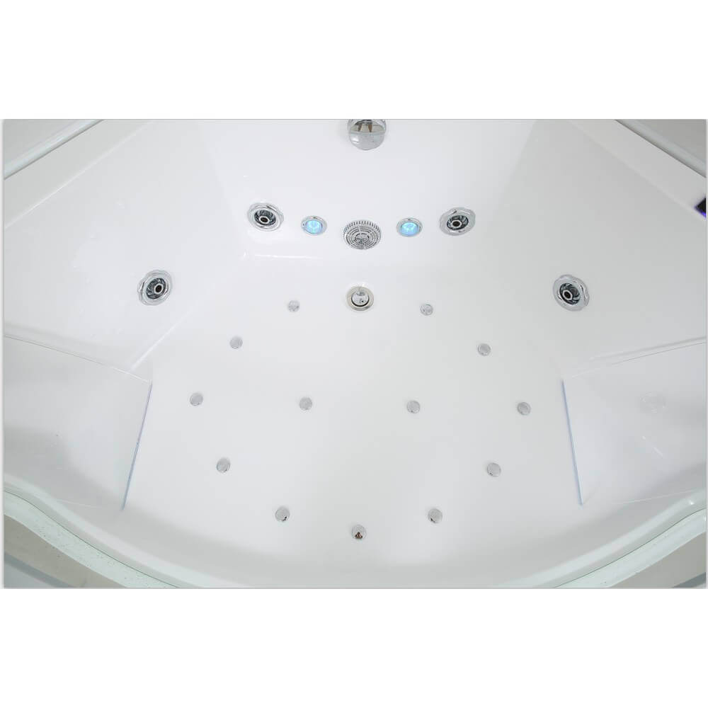 Whirlpool Badewanne mit Lichttherapie - 140 x 140 cm