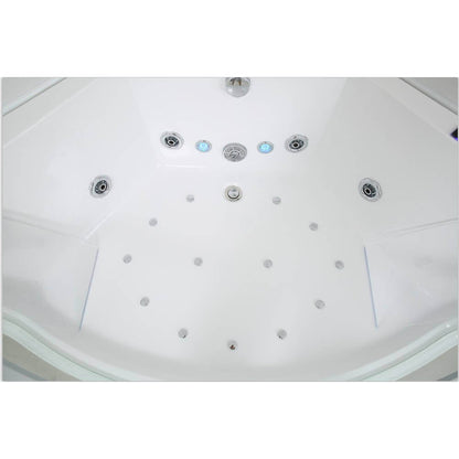 Whirlpool Badewanne mit Lichttherapie - 140 x 140 cm