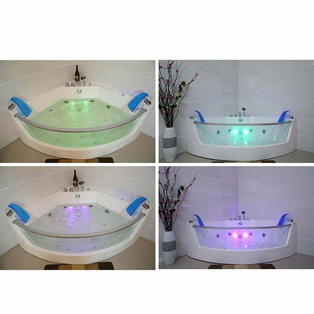 Whirlpool Badewanne mit Lichttherapie - 140 x 140 cm