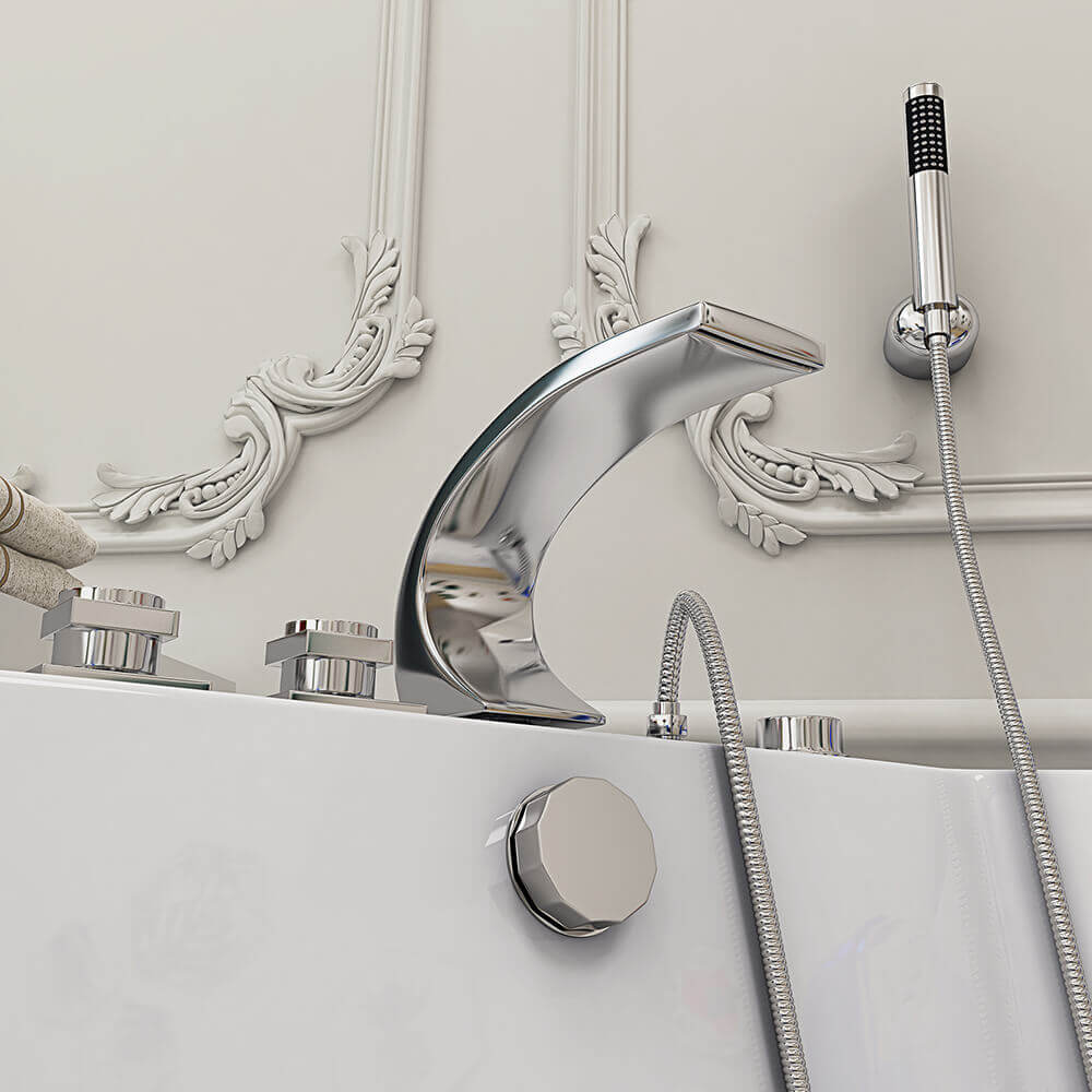 Whirlpool Badewanne mit Lichttherapie - 140 x 140 cm