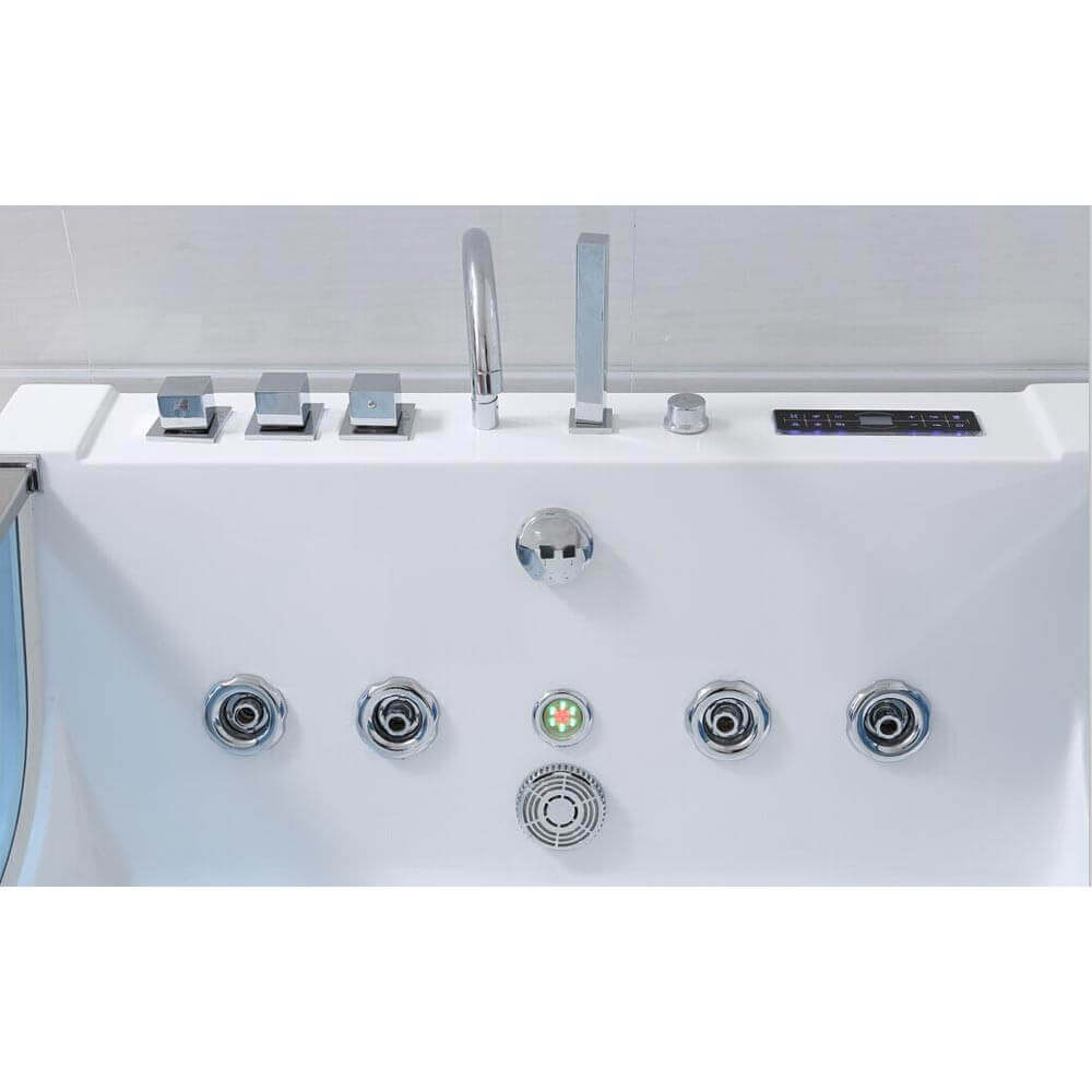 Whirlpool Badewanne mit Lichttherapie - 180 x 120 cm