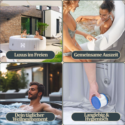 Outdoor Whirlpool inkl. Abdeckung - Ø208 cm 6 Personen Beton