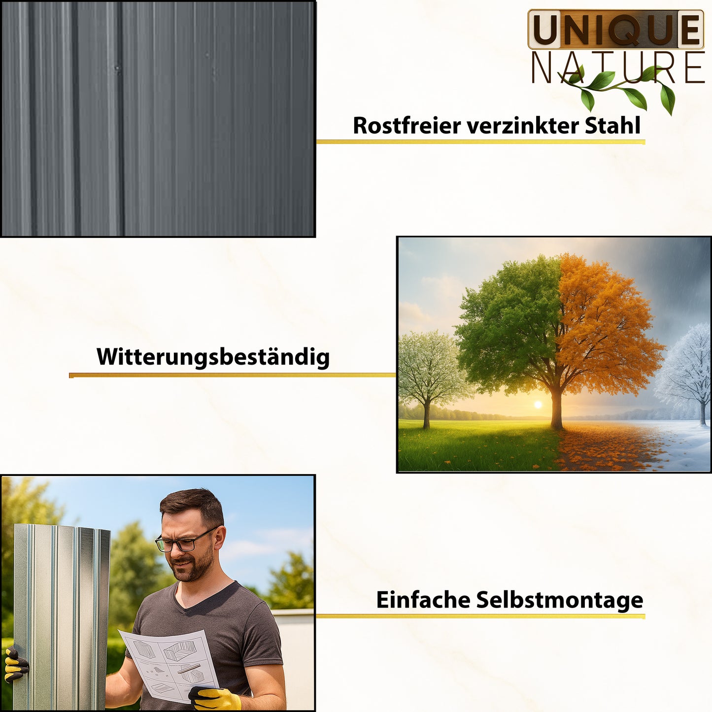 Geräteschuppen aus verzinktem Stahl - 147 x 86 cm