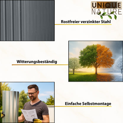 Geräteschuppen aus verzinktem Stahl - 258 x 177 cm