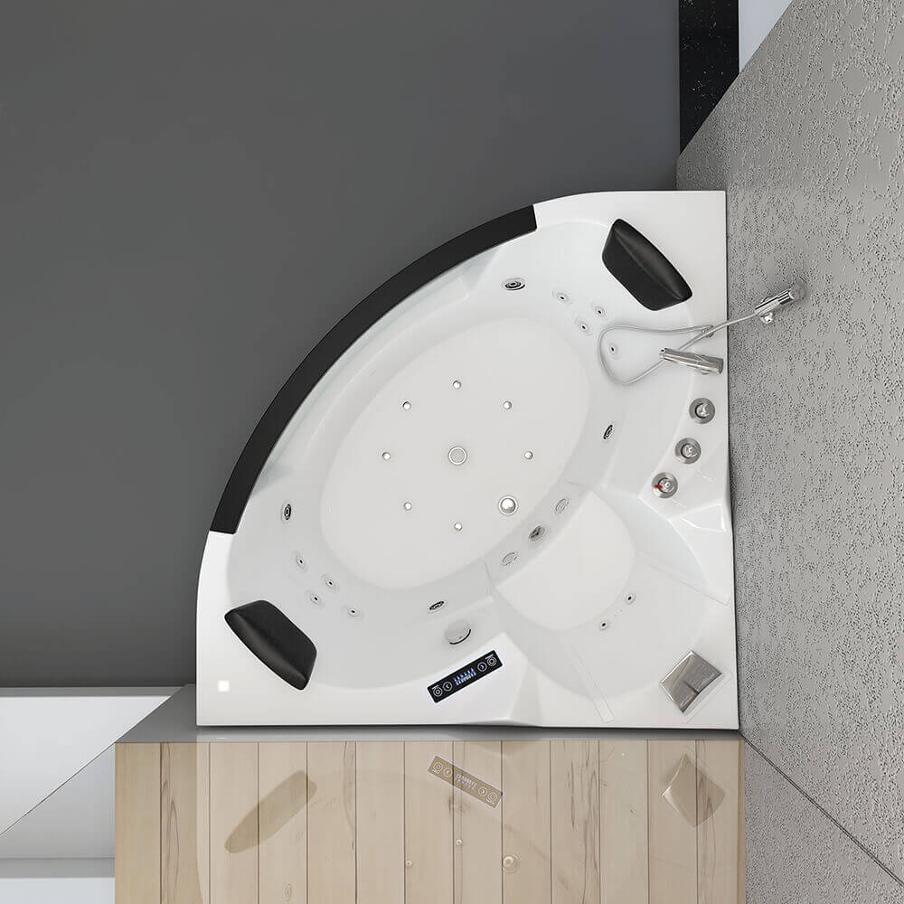 Whirlpool Badewanne mit Lichttherapie - 140 x 140 cm