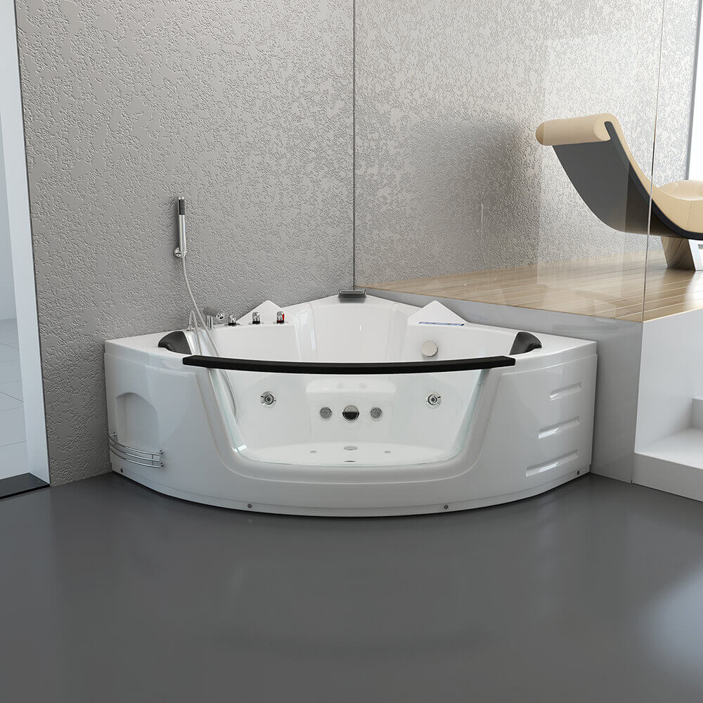 Whirlpool Badewanne mit Lichttherapie - 140 x 140 cm