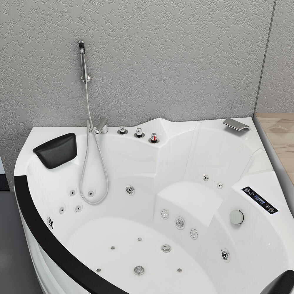 Whirlpool Badewanne mit Lichttherapie - 140 x 140 cm
