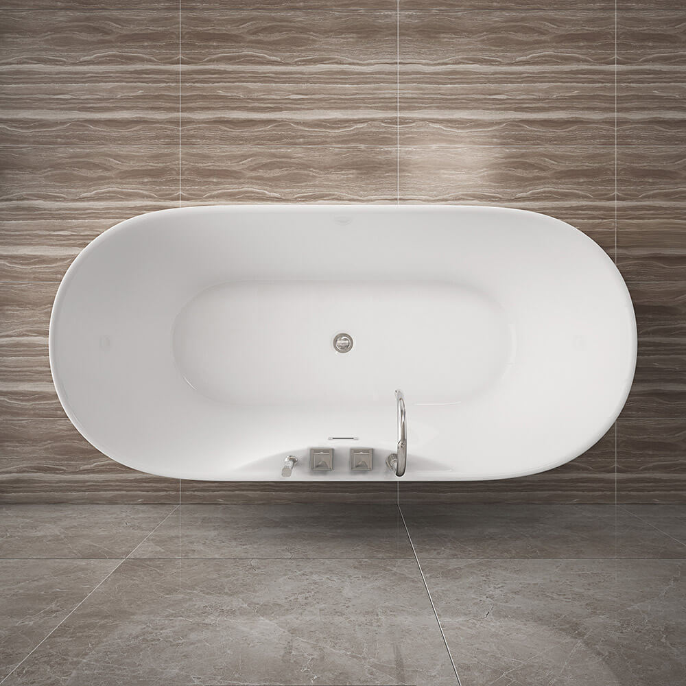 Freistehende Badewanne mit Armatur - 170 x 80 cm