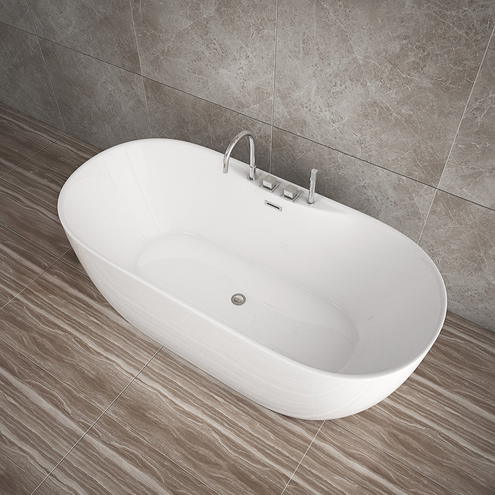 Freistehende Badewanne mit Armatur - 170 x 80 cm