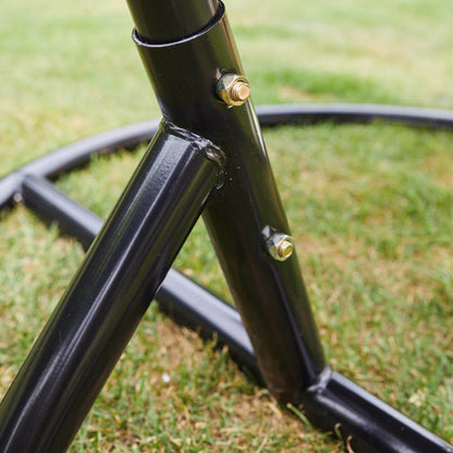 Polyrattan Hängesessel mit Gestell - Grau/Braun