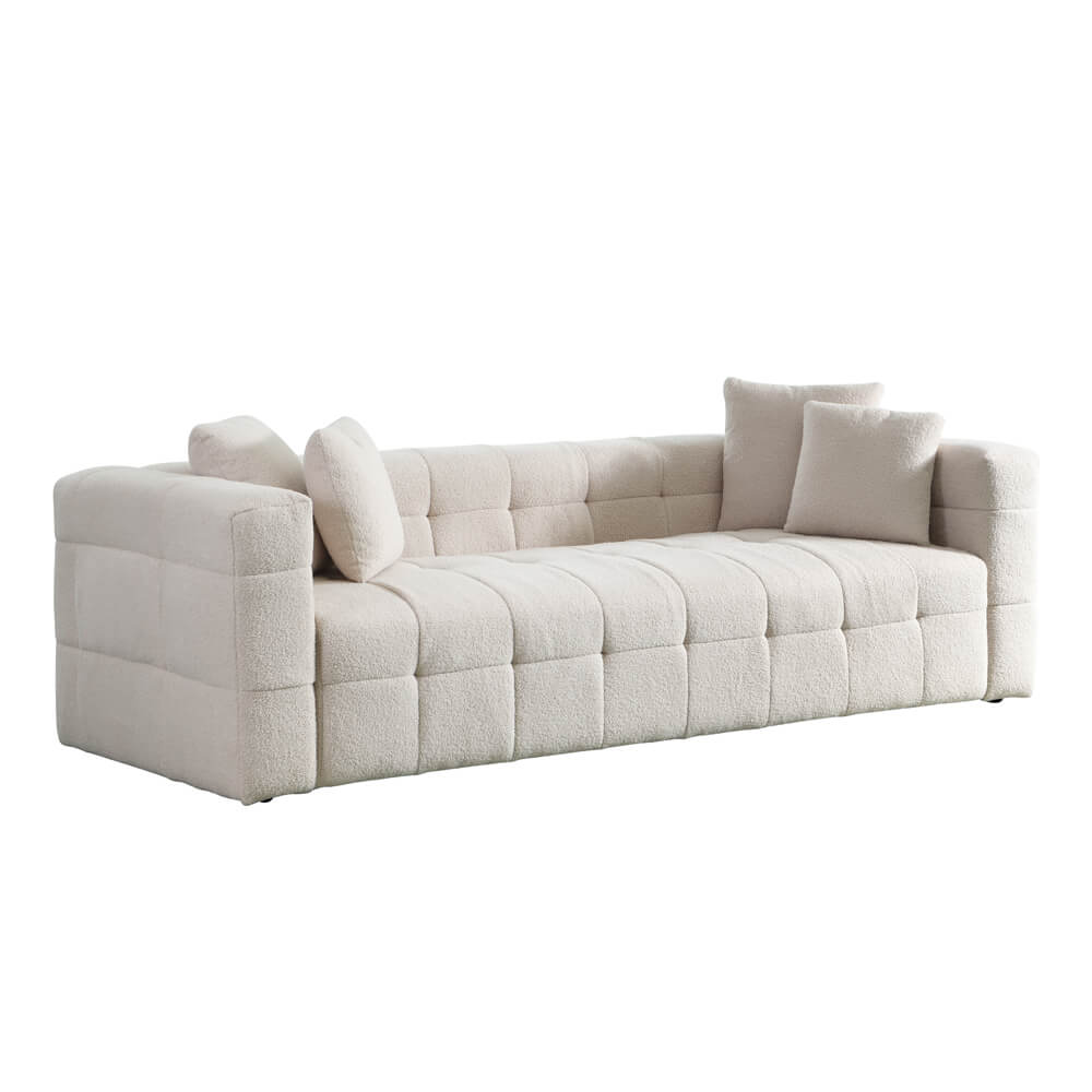 Teddy Sofa Bouclé - 236 x 68 cm Beige