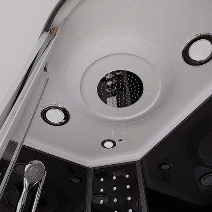 Duschkabine mit Regendusche - 120 x 80 cm Rechts