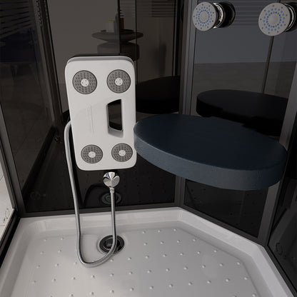 Duschkabine mit Regendusche - 120 x 80 cm Rechts