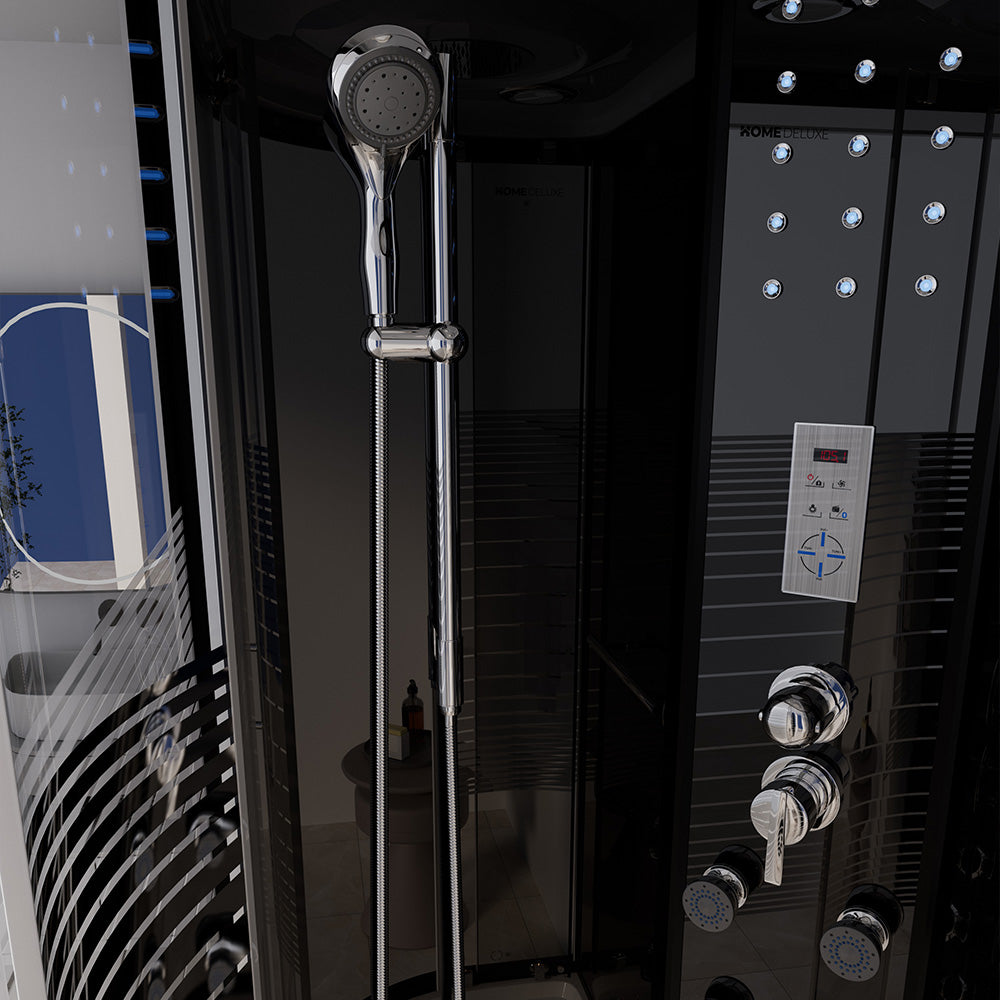 Duschkabine mit Regendusche - 120 x 80 cm Rechts