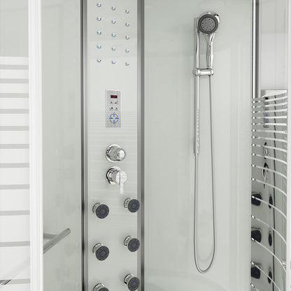 Duschkabine mit Wasserfall und Rückenmassage - 120 x 80 cm Links