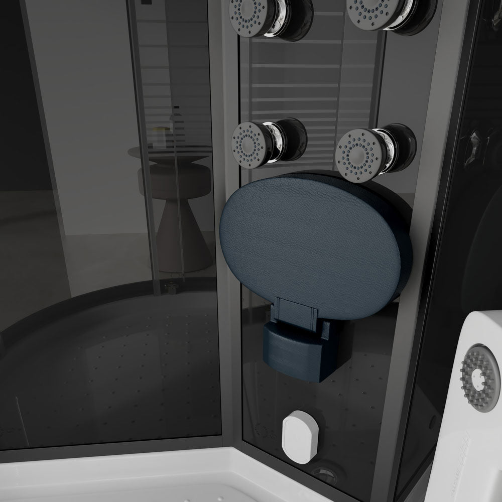 Dampfdusche mit Wasserfall und Dampfsauna - 90 x 90 cm