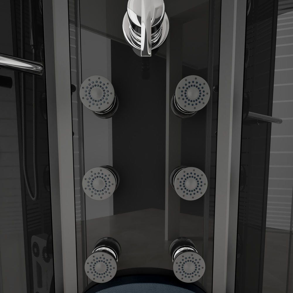 Dampfdusche mit Wasserfall und Dampfsauna - 90 x 90 cm