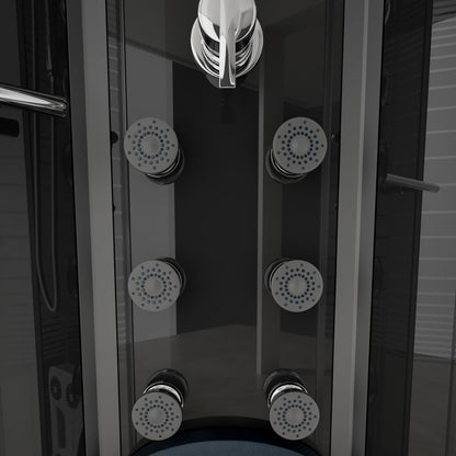 Dampfdusche mit Wasserfall und Dampfsauna - 90 x 90 cm