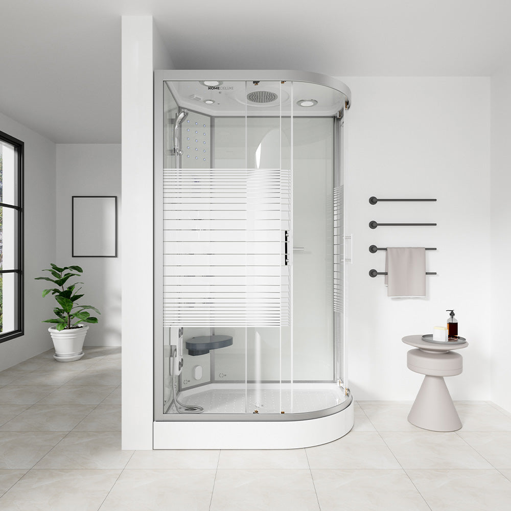 Dampfdusche mit Wasserfall und Dampfsauna - 120 x 80 cm Rechts