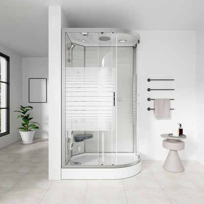 Dampfdusche mit Wasserfall und Dampfsauna - 120 x 80 cm Rechts