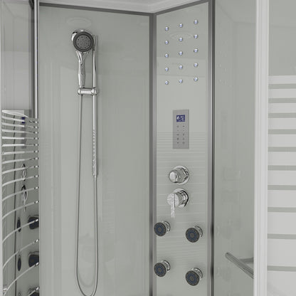 Dampfdusche mit Wasserfall und Dampfsauna - 120 x 80 cm Rechts