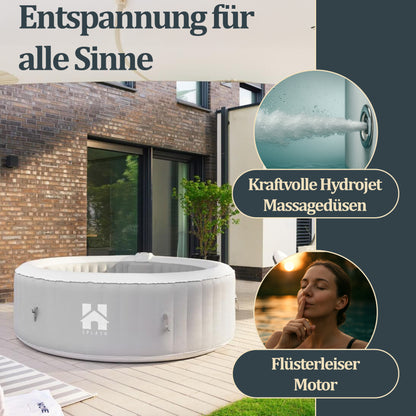 Outdoor Whirlpool inkl. Abdeckung - Ø208 cm 6 Personen Beton