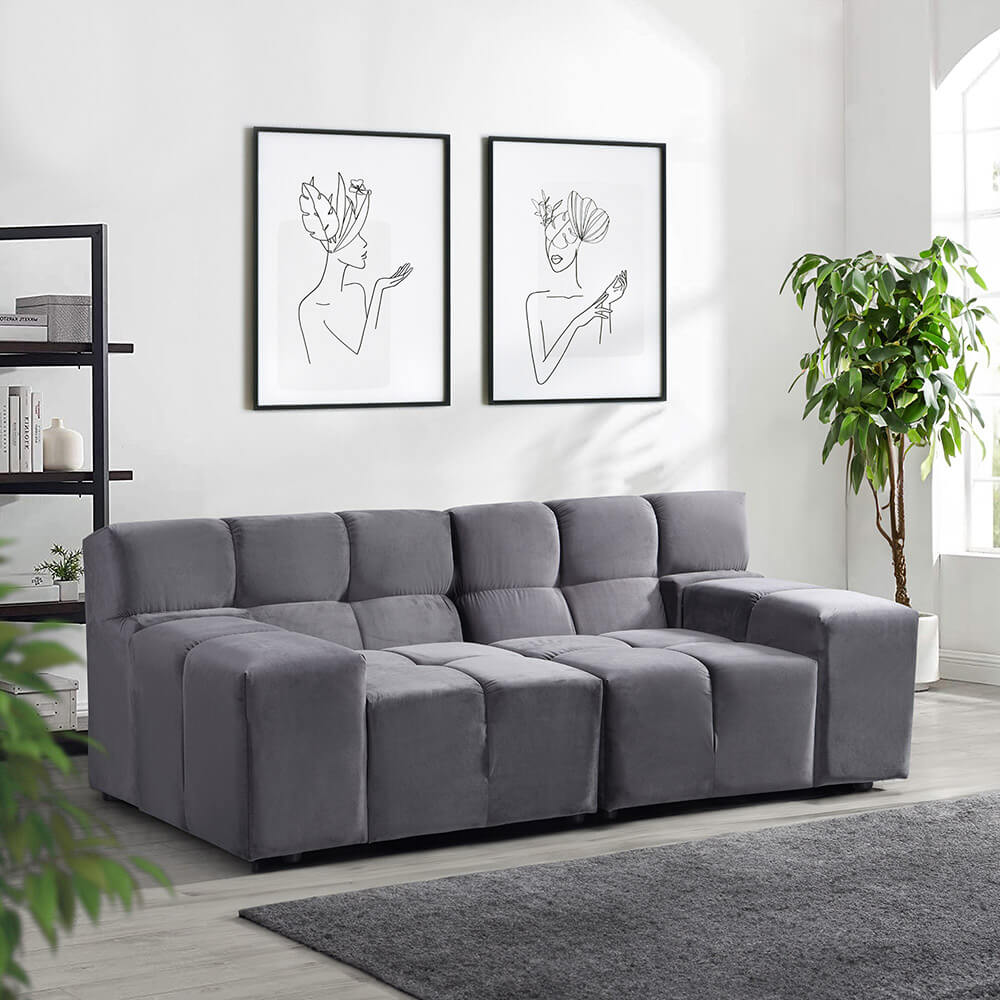 Modulares Sofa - Anthrazit 204 x 98 cm