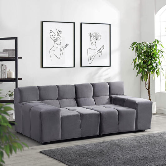 Modulares Sofa - Anthrazit 204 x 98 cm