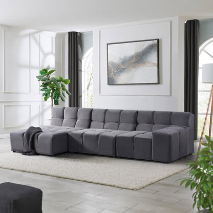 Modulares Sofa - Anthrazit 306 x 98 cm
