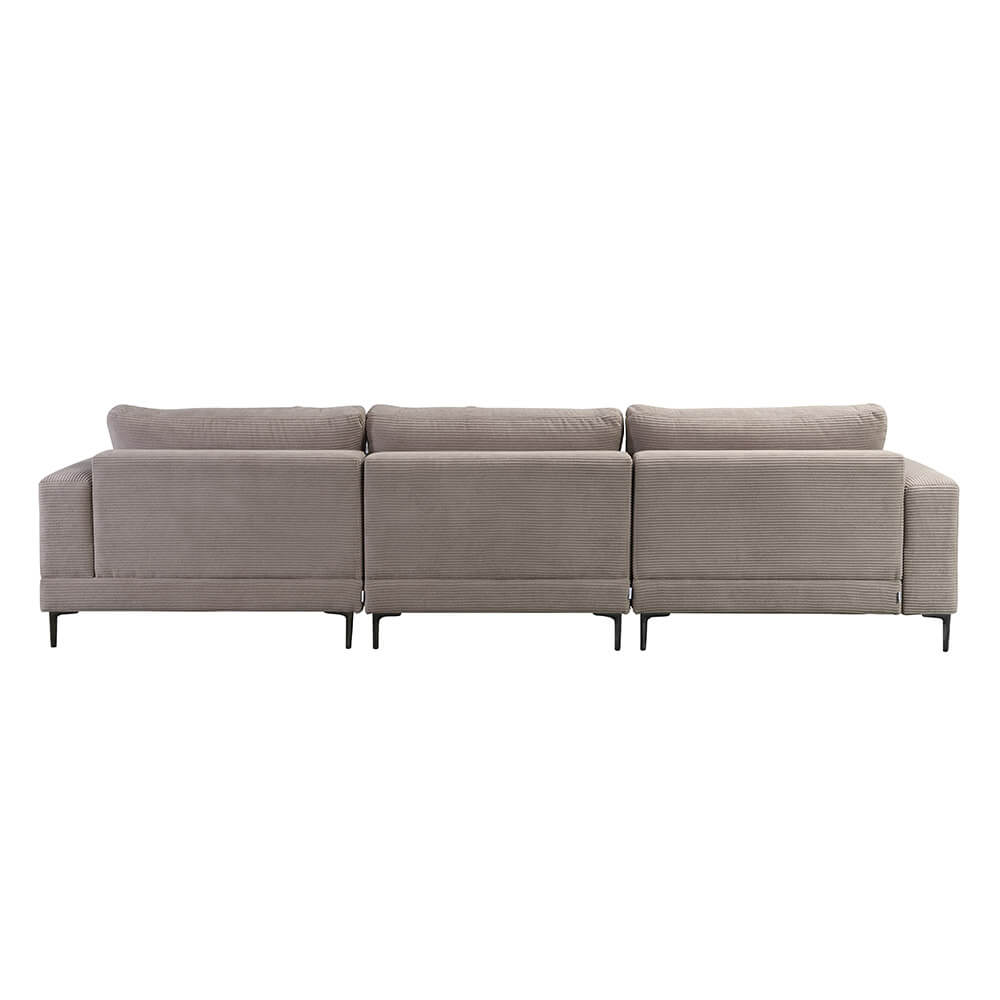 Sofa mit Hocker - 340 x 188 cm Cord Beige