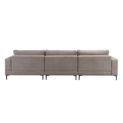 Sofa mit Hocker - 340 x 188 cm Cord Beige