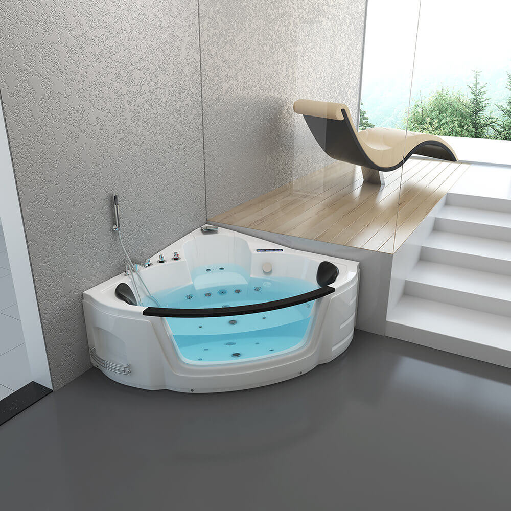 Whirlpool Badewanne mit Lichttherapie - 135 x 135 cm